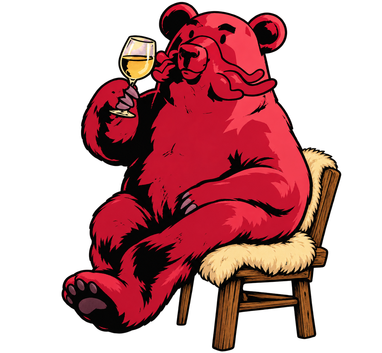 Un ours lève son verre.
